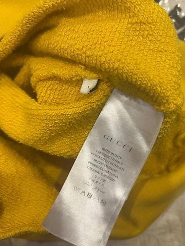 Толстовки: Жёлтый свитшот Gucci с принтом - Бренд: Gucci - Произведено в Италии — 3