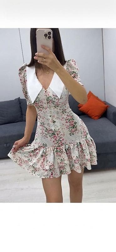 Повседневное платье, Короткая модель, S, M, Все размеры