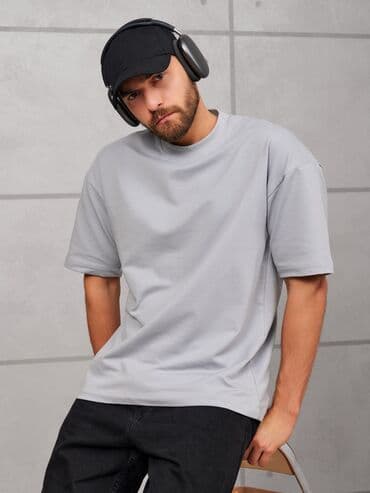 мужские футболки с широким вырезом: Мужская футболка оверсайз, от 10шт скидка Идеальный пошив - Цвет — 1