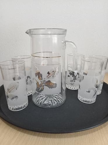 Идиш-аяк: Продаю стаканы разного вида. Шесть стаканов и кувшин ёмкостью 1,2 — 8