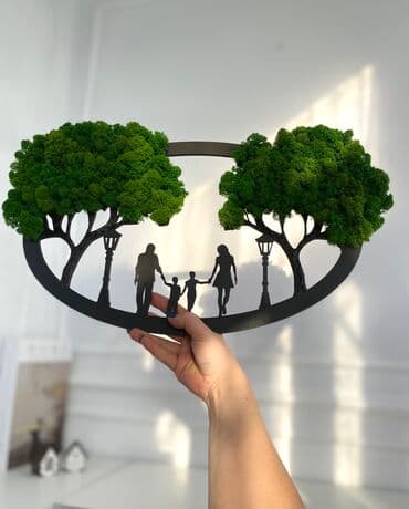 мастерская «БОНСАЙ» - эксклюзивный декор для дома: Панно «Семья» Такой фито-декор прекрасно впишется в любой интерьер