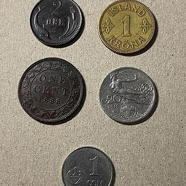 Монеты: Коллекционные монеты: Дания, 1881, 2 эре, бронза. Цена 500 сом; — 8