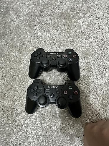 xbox 360 диски купить: PS3 super slim прошитая 2 без проводных геймпада DualShock с 2 шнурами — 4