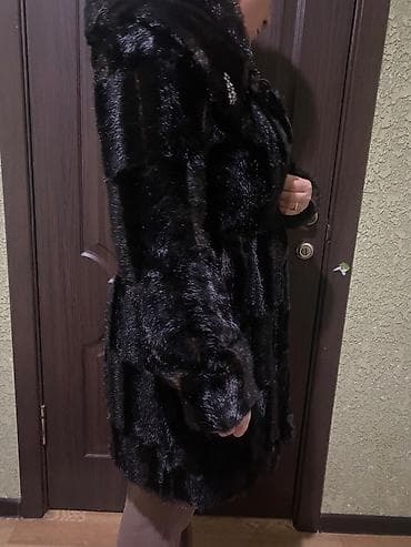 m s: Шуба, Норка, По колено, M — 1