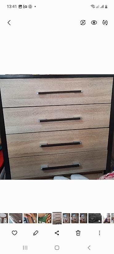 Кийим үчүн комоддор: Кийим үчүн комод, Колдонулган, Күзгүсүз, ЛДСП, түсү - Күрөң — 2