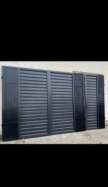 откатные ролики: Металлические ворота с горизонтальными ламелями и вертикальными — 3