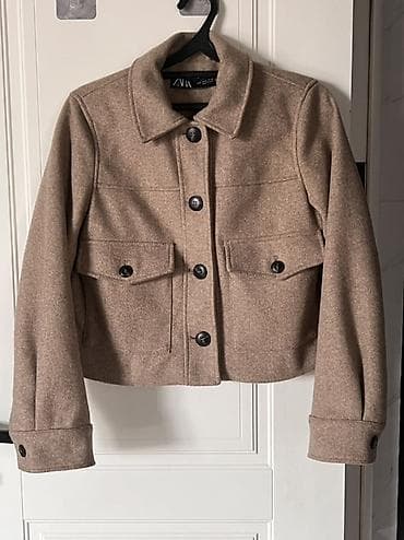 форма сварочный: Укороченное шерстяное пальто-куртка ZARA в хорошем состоянии — 1