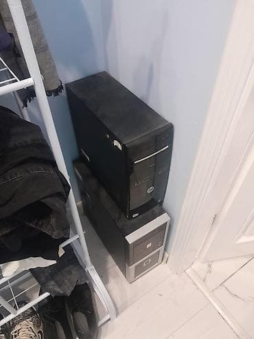 intel core i7: Два системных блока формата ATX. 1) Верхний — HP (черный корпус): - — 4