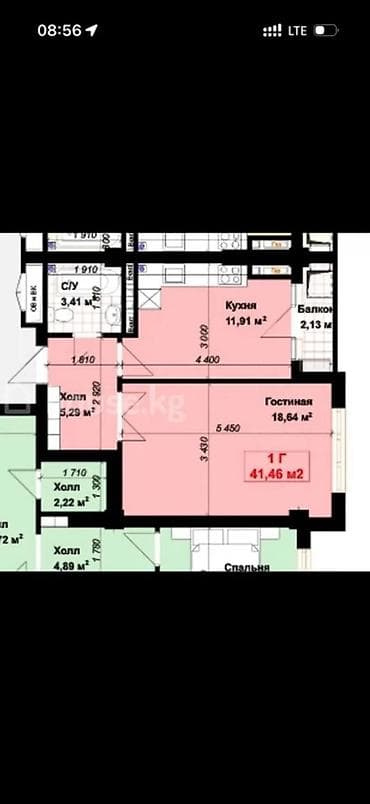 1 комната, 42 м², Элитка, 14 этаж, Готовая ПСО (под самоотделку)