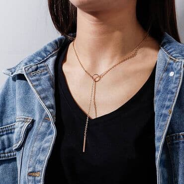 свадебное платье трансформер 2 в 1: ✨ Женское колье Ц с подвеской-кольцом и прямоугольным элементом ✨ — 6