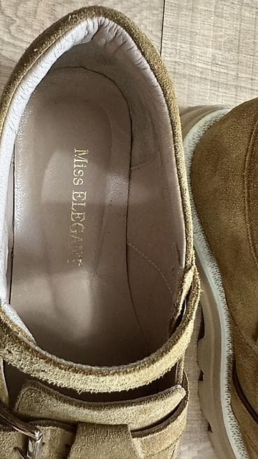 36 обувь: Лоферы женские на массивной подошве - Материал верха: мягкая замша — 5