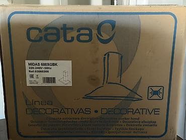 Техника и электроника: Новая Кухонная вытяжка CATA MIDAS 600XGBK - Тип: каминная (настенная) — 2