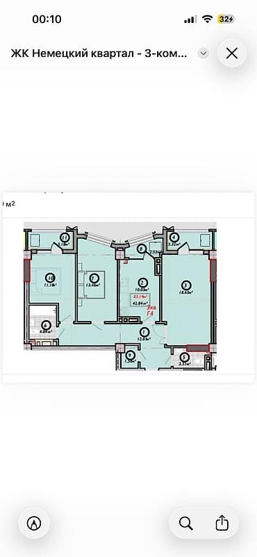 жк мичуринский квартал: 3 комнаты, 84 м², Элитка, 12 этаж, Готовая ПСО (под самоотделку) — 2