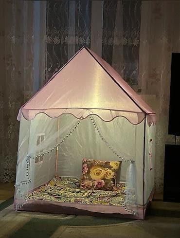 игрушки развивайки: Детская игровая палатка‑домик - Форма: шатёр/домик 🎪🎪🎪 есть 🩵💛🩷цвете — 5