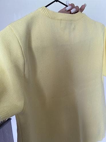 zara hm: Кардиган ZARA, короткий рукав, лимонно‑жёлтый цвет. почти новая — 3