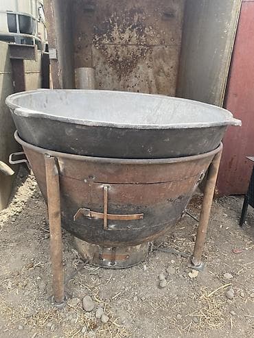 подставка для туалета: Большой уличный казан с печью под дрова/уголь. Тай казан 350 л Тулга — 3