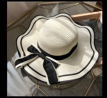 брендовые вещи оригинал: Шляпа, Лето, Солома, Плетенная, С бантом — 2