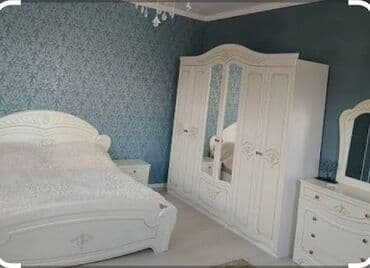 Кровати: Спальный гарнитур, Новый, Двуспальная кровать, Шкаф, Комод, Белоруссия, Дерево, Самовывоз, цвет - Бежевый — 3