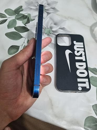 apple x: IPhone 12, Б/у, 64 ГБ, Синий, Чехол, 93 % — 9