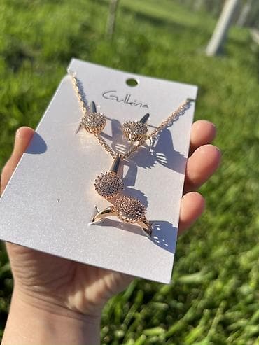 фурнитуру для бижутерии: Дубайский бижутерия 💍💎 Комплект украшений Gulina в розовом золоте — 5