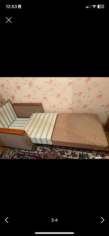 дван кресло: Кресло с деревянным каркасом и подлокотниками, сиденье и спинка — 10