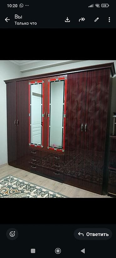 Спальный гарнитур, Шкаф, ДСП, цвет - Коричневый