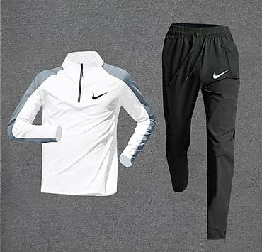 найк: Спортивный костюм Nike (топ + брюки) Комплект: - Лонгслив с молнией — 2