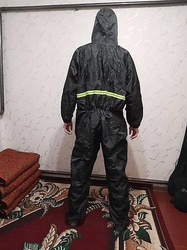 Комбинезон защитный с капюшоном, черный, размер 5XL (195/108A). -