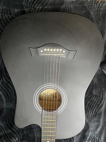 Аккордеоны: Акустическая гитара Jastan, классический дредноут, матовый чёрный — 4