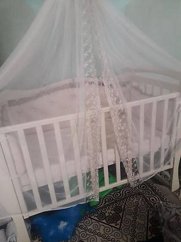 матрас кокон: Детская кроватка с балдахином - Классическая деревянная кроватка — 3