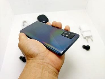 galaxy s20 5g: Samsung Galaxy A51, Б/у, 128 ГБ, цвет - Черный, 1 SIM, 2 SIM — 6