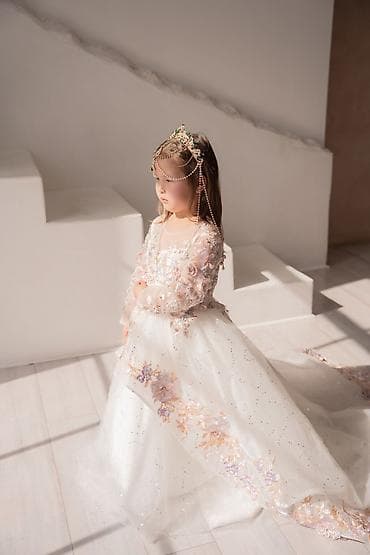 Жаш кыздардын көйнөктөрү: Балдар көйнөгү, түсү - Ак, Жаңы — 3