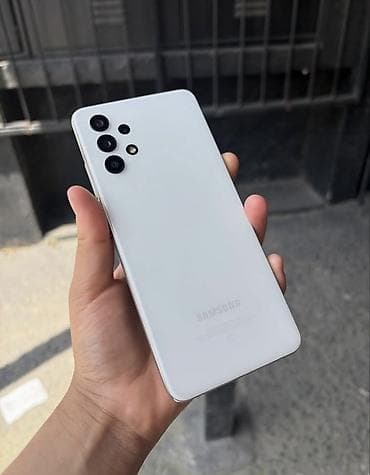 Уюлдук телефондор жана аксессуарлар: Samsung Galaxy A32, Колдонулган, 128 ГБ, түсү - Ак, 2 SIM — 2
