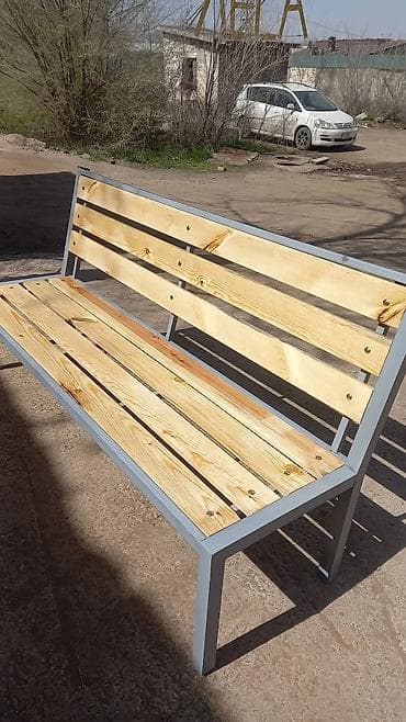 скамейка уличная: Скамейка Металл, Со спинкой, Без крыши — 3