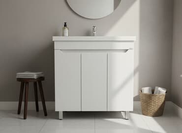 шкафчик в ванну: Жуунуучу бөлмө үчүн шкаф, Жаңы, Күзгүсүз, МДФ, Бөлүп төлөө менен — 1