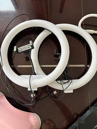 фотолампы: Кольцевые LED-лампы для фото и видео со штативом. 2 штуки, каждая по — 1