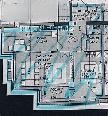 Продажа квартир: 2 комнаты, 82 м², Элитка, 4 этаж, Готовая ПСО (под самоотделку) — 2