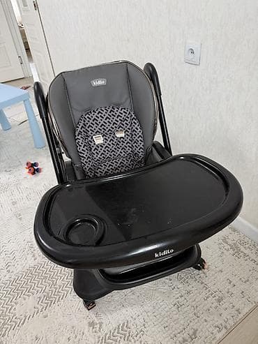 kidilo стульчик для кормления: Стульчик для кормления Kidilo (черный) - Регулируемая спинка — 2