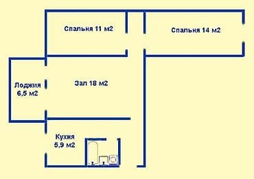 royal construction: 3 комнаты, 55 м², 104 серия, 1 этаж, Свежий ремонт — 1