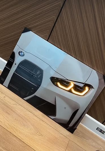 Декор жана интерьер: Led картина с изображением передней части BMW на глянцевом — 1