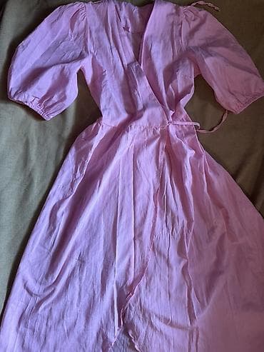 джинсы mango: Повседневное платье, Лето, Длинная модель, На запах, S, M, L — 1