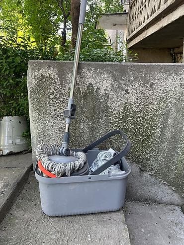 Швабра с ведром и центрифугой (spin-mop) для мытья полов