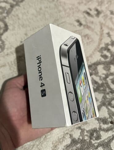 iphone 4с: IPhone 4S, Б/у, < 16 ГБ, Jet Black, Чехол, Кабель, Коробка, 100 % — 4
