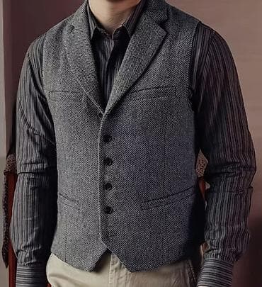 Куртки: Мужской жилет классического британского кроя, как в Острых Козырьках — 1