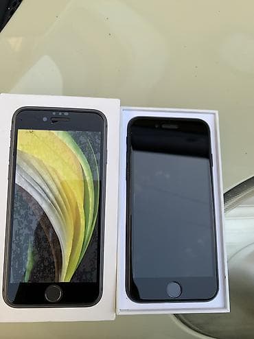 чехол на айфон се: IPhone SE 2020, Б/у, 64 ГБ, Черный, Кабель, Коробка, 76 % — 2