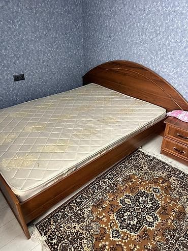 Двуспальная кровать, С матрасом, длина - 200 см