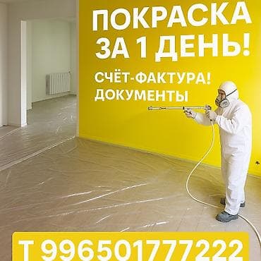 Покраска стен, Покраска потолков, Покраска наружных стен, Больше 6 лет опыта