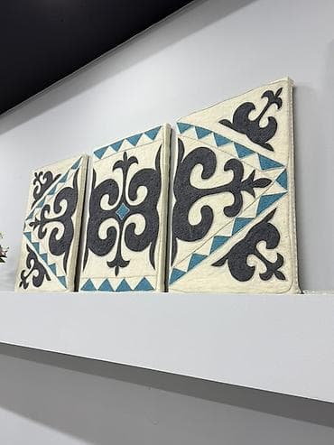 панно из войлока: Настенное интерьерное панно из войлока - Комплект из 3 модулей — 1