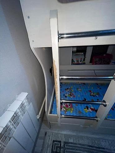 Двухъярусная детская кровать, ЛДСП, цвет - Белый