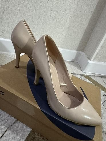 Туфли-лодочки женские, бежевые (нюд). - Форма носка: заострённый - — 2